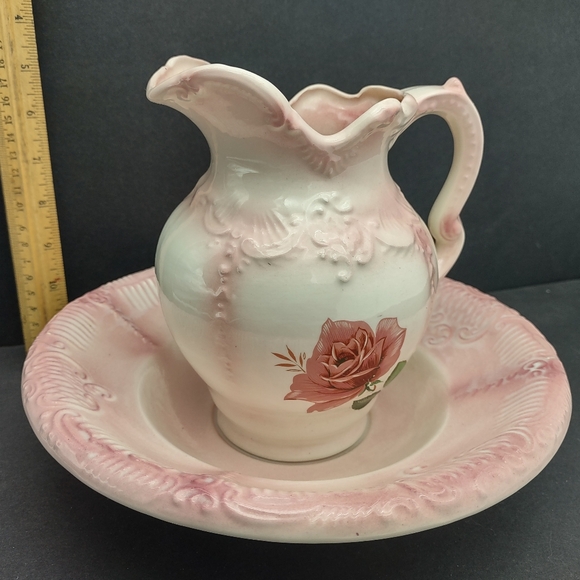 Vintage 1970s Arnels Pink Pitcher and Basin - Picture 7 of 9